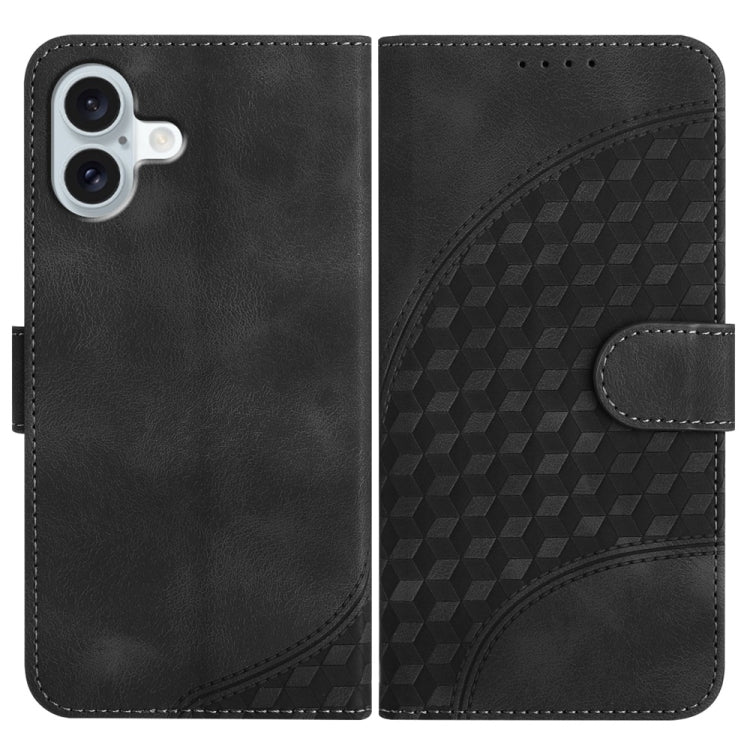 YX0060 Elephant Head Embossed Phone Leather Case with Lanyard, For iPhone 16 Pro Max, For iPhone 16 Pro, For iPhone 16 Plus