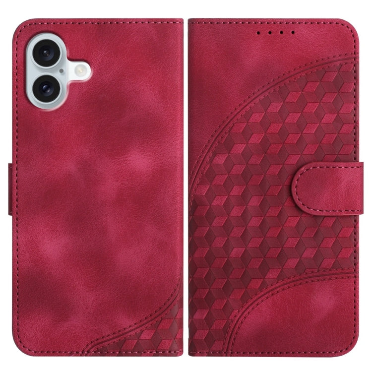 YX0060 Elephant Head Embossed Phone Leather Case with Lanyard, For iPhone 16 Pro Max, For iPhone 16 Pro, For iPhone 16 Plus