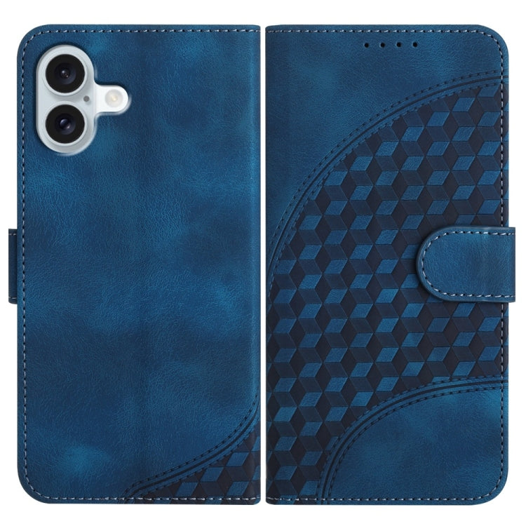 YX0060 Elephant Head Embossed Phone Leather Case with Lanyard, For iPhone 16 Pro Max, For iPhone 16 Pro, For iPhone 16 Plus