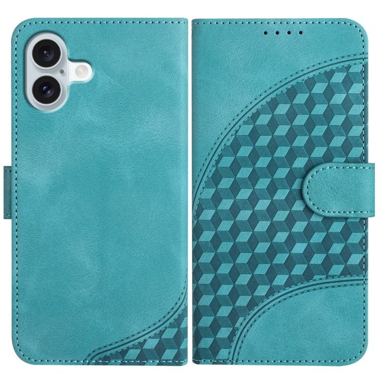 YX0060 Elephant Head Embossed Phone Leather Case with Lanyard, For iPhone 16 Pro Max, For iPhone 16 Pro, For iPhone 16 Plus