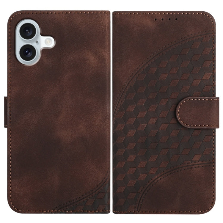 YX0060 Elephant Head Embossed Phone Leather Case with Lanyard, For iPhone 16 Pro Max, For iPhone 16 Pro, For iPhone 16 Plus