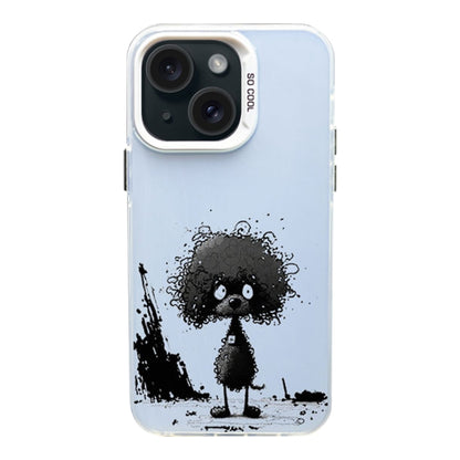 Color Ink Frosted PC+TPU Phone Case, For iPhone 15 Pro Max, For iPhone 15 Pro, For iPhone 15 Plus