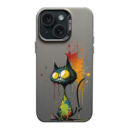 Color Ink Frosted PC+TPU Phone Case, For iPhone 15, For iPhone 14 Plus, For iPhone 14