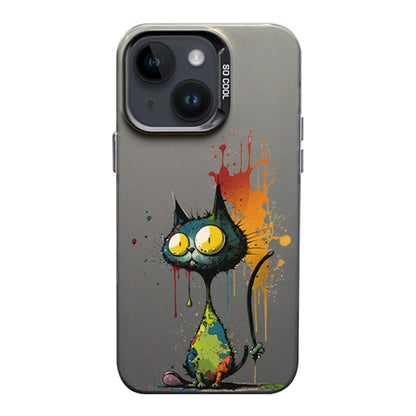 Color Ink Frosted PC+TPU Phone Case, For iPhone 15, For iPhone 14 Plus, For iPhone 14