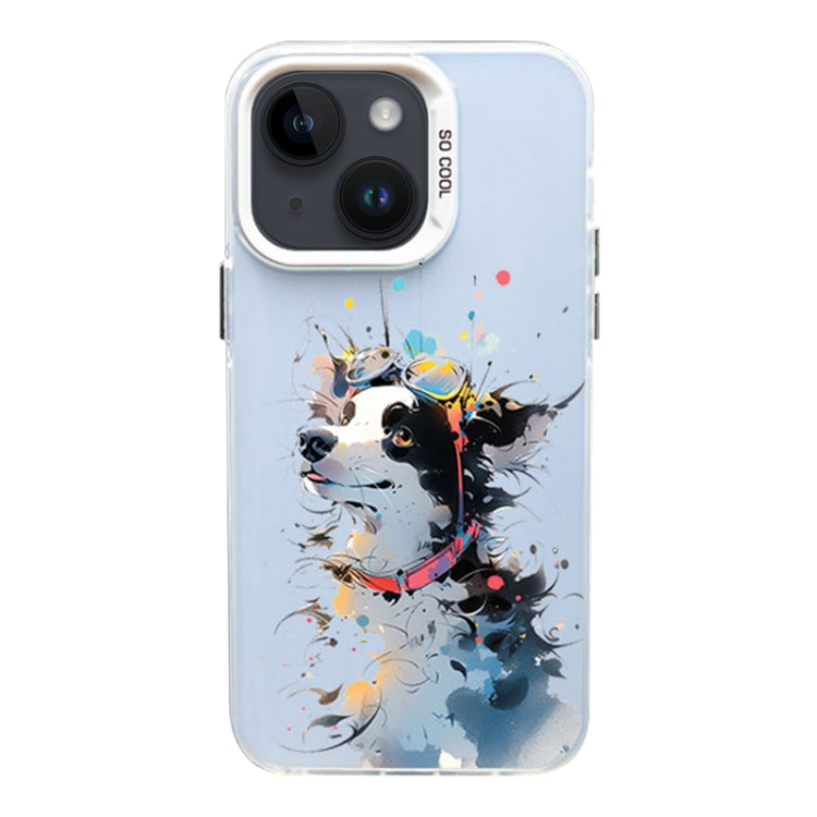 Color Ink Frosted PC+TPU Phone Case, For iPhone 15, For iPhone 14 Plus, For iPhone 14