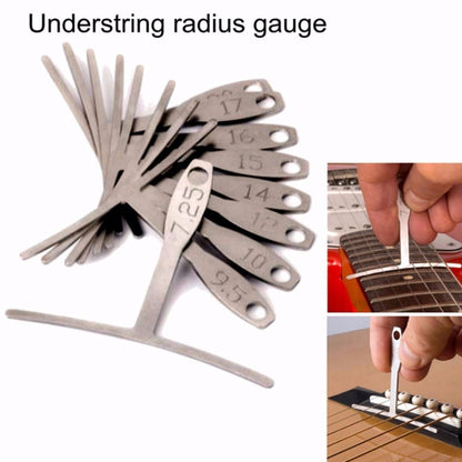 9 in 1 Guitar T-shaped ruler, Neck Fingerboard, Frets Radian, String Yard Radian, Adjustable Measuring Caliper, 9 in 1 Guitar T Ruler