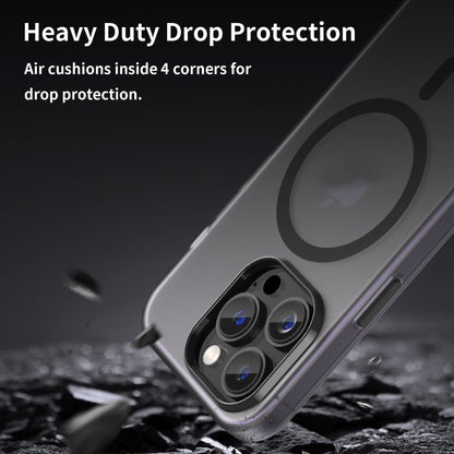 جراب هاتف MagSafe Frosted شفاف من مادة TPU + PC بتغطية كاملة، مناسب لأجهزة iPhone 16 وiPhone 15 Pro Max وiPhone 15 Pro وiPhone 15 Plus وiPhone 15