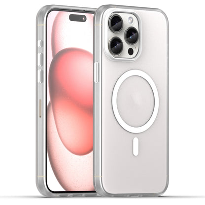 جراب هاتف MagSafe Frosted شفاف من مادة TPU + PC بتغطية كاملة، مناسب لأجهزة iPhone 16 وiPhone 15 Pro Max وiPhone 15 Pro وiPhone 15 Plus وiPhone 15