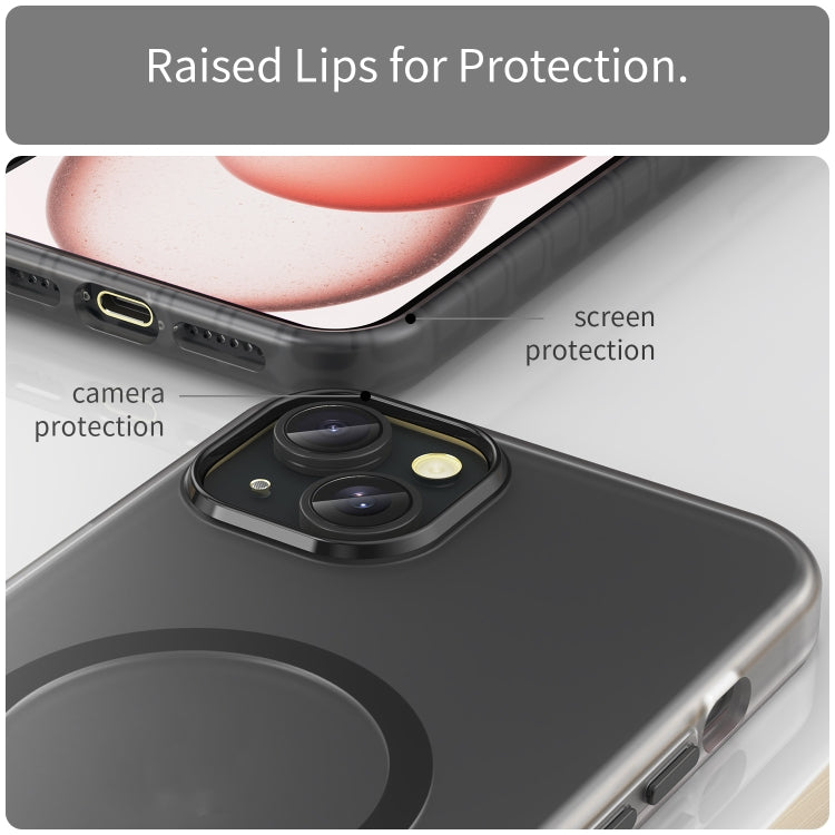 جراب هاتف MagSafe Frosted شفاف من مادة TPU + PC بتغطية كاملة، مناسب لأجهزة iPhone 14 Plus وiPhone 14 وiPhone 14 Pro وiPhone 14 Pro Max وiPhone SE 2022 / 2020 / 8