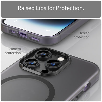 جراب هاتف MagSafe Frosted شفاف من مادة TPU + PC بتغطية كاملة، لهاتف iPhone 13 Pro Max، لهاتف iPhone 13 Pro، لهاتف iPhone 13، لهاتف iPhone 12، لهاتف iPhone 12 Pro Max