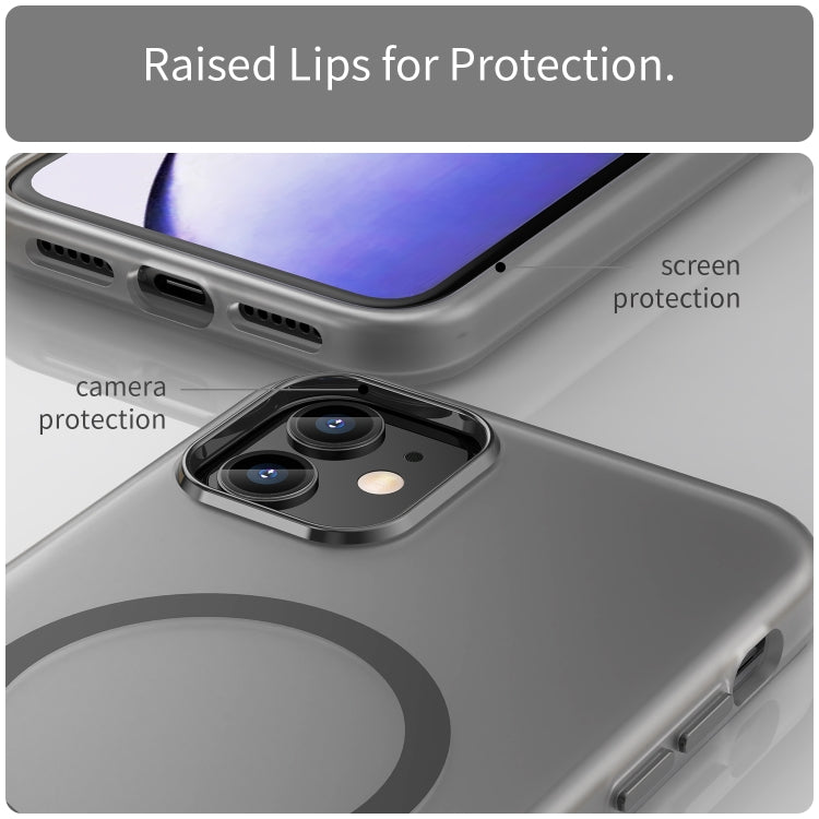 جراب هاتف MagSafe Frosted شفاف من مادة TPU + PC بتغطية كاملة، لهاتف iPhone 12 Pro، وiPhone 11 Pro Max، وiPhone 11، وiPhone 11 Pro