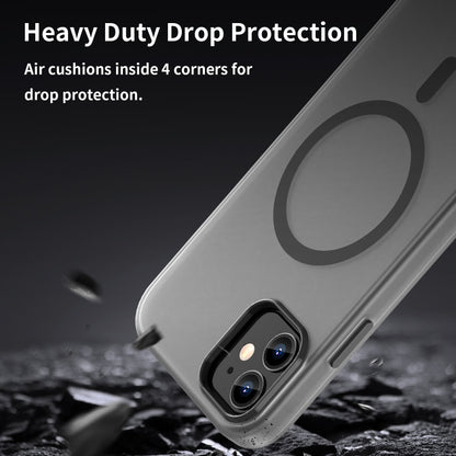 جراب هاتف MagSafe Frosted شفاف من مادة TPU + PC بتغطية كاملة، لهاتف iPhone 12 Pro، وiPhone 11 Pro Max، وiPhone 11، وiPhone 11 Pro