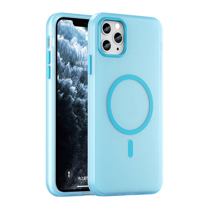 جراب هاتف MagSafe Frosted شفاف من مادة TPU + PC بتغطية كاملة، لهاتف iPhone 12 Pro، وiPhone 11 Pro Max، وiPhone 11، وiPhone 11 Pro