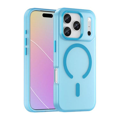 جراب هاتف MagSafe Frosted شفاف من مادة TPU + PC بتغطية كاملة، مناسب لأجهزة iPhone 17 وiPhone 16e وiPhone 16 Pro Max وiPhone 16 Pro وiPhone 16 Plus