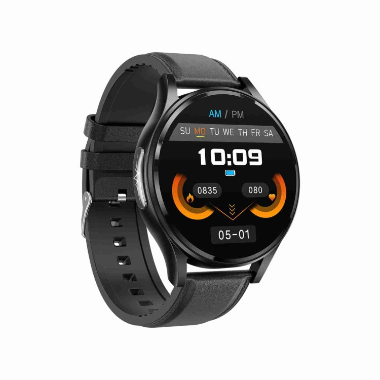 1.43 inch Leather Strap Bluetooth Call Smart Watch Support ECG / Non-invasive Blood Sugar