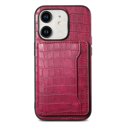 Crocodile Texture Card Bag Design Full Coverage Phone Case, For iPhone 13 Pro, For iPhone 13, For iPhone 12 Pro / 12, For iPhone 12 Pro Max, For iPhone 11 Pro Max, For iPhone 11, For iPhone 11 Pro