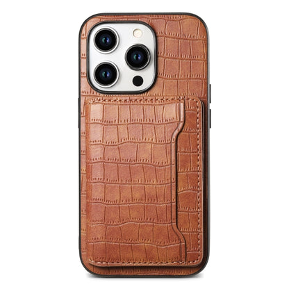 Crocodile Texture Card Bag Design Full Coverage Phone Case, For iPhone 13 Pro, For iPhone 13, For iPhone 12 Pro / 12, For iPhone 12 Pro Max, For iPhone 11 Pro Max, For iPhone 11, For iPhone 11 Pro