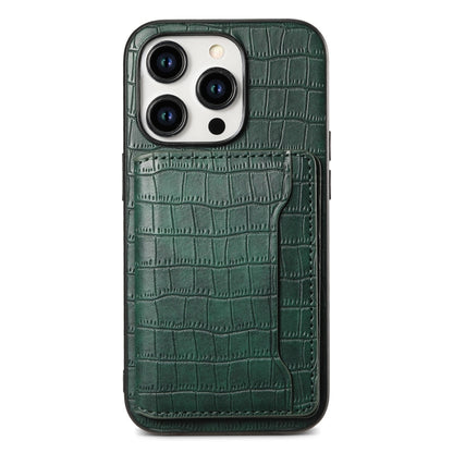 Crocodile Texture Card Bag Design Full Coverage Phone Case, For iPhone 13 Pro, For iPhone 13, For iPhone 12 Pro / 12, For iPhone 12 Pro Max, For iPhone 11 Pro Max, For iPhone 11, For iPhone 11 Pro