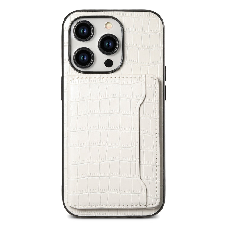 Crocodile Texture Card Bag Design Full Coverage Phone Case, For iPhone 13 Pro, For iPhone 13, For iPhone 12 Pro / 12, For iPhone 12 Pro Max, For iPhone 11 Pro Max, For iPhone 11, For iPhone 11 Pro