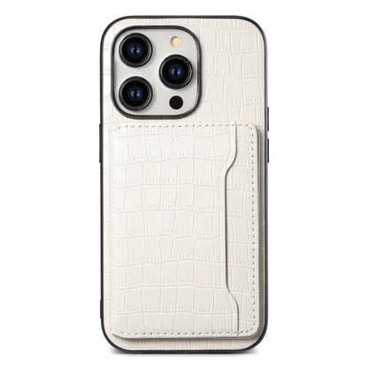 Crocodile Texture Card Bag Design Full Coverage Phone Case, For iPhone 13 Pro, For iPhone 13, For iPhone 12 Pro / 12, For iPhone 12 Pro Max, For iPhone 11 Pro Max, For iPhone 11, For iPhone 11 Pro