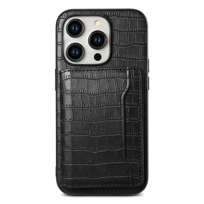 Crocodile Texture Card Bag Design Full Coverage Phone Case, For iPhone 13 Pro, For iPhone 13, For iPhone 12 Pro / 12, For iPhone 12 Pro Max, For iPhone 11 Pro Max, For iPhone 11, For iPhone 11 Pro
