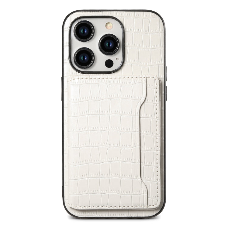 Crocodile Texture Card Bag Design Full Coverage Phone Case, For iPhone 13 Pro, For iPhone 13, For iPhone 12 Pro / 12, For iPhone 12 Pro Max, For iPhone 11 Pro Max, For iPhone 11, For iPhone 11 Pro