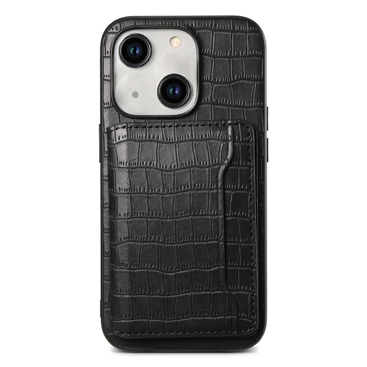 Crocodile Texture Card Bag Design Full Coverage Phone Case, For iPhone 13 Pro, For iPhone 13, For iPhone 12 Pro / 12, For iPhone 12 Pro Max, For iPhone 11 Pro Max, For iPhone 11, For iPhone 11 Pro