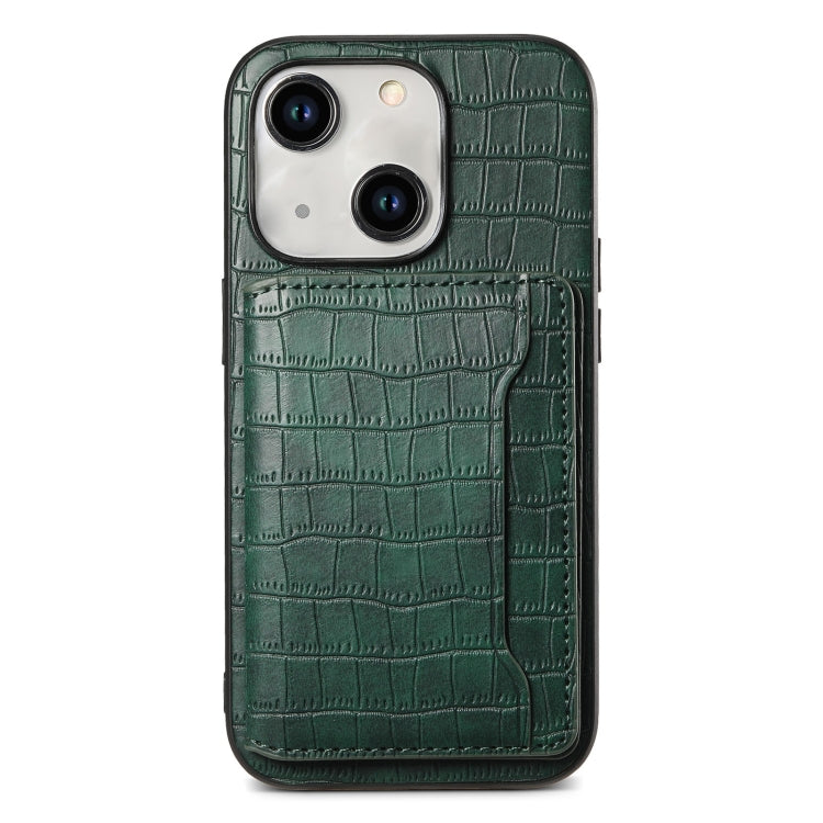 Crocodile Texture Card Bag Design Full Coverage Phone Case, For iPhone 13 Pro, For iPhone 13, For iPhone 12 Pro / 12, For iPhone 12 Pro Max, For iPhone 11 Pro Max, For iPhone 11, For iPhone 11 Pro