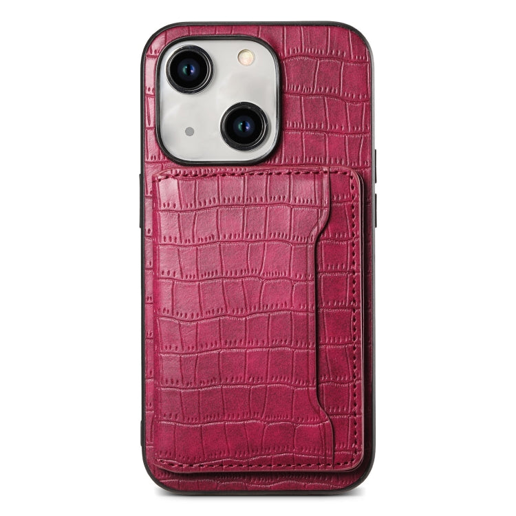 Crocodile Texture Card Bag Design Full Coverage Phone Case, For iPhone 13 Pro, For iPhone 13, For iPhone 12 Pro / 12, For iPhone 12 Pro Max, For iPhone 11 Pro Max, For iPhone 11, For iPhone 11 Pro