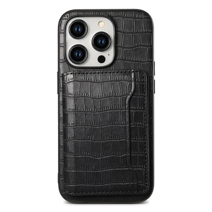 Crocodile Texture Card Bag Design Full Coverage Phone Case, For iPhone 13 Pro, For iPhone 13, For iPhone 12 Pro / 12, For iPhone 12 Pro Max, For iPhone 11 Pro Max, For iPhone 11, For iPhone 11 Pro