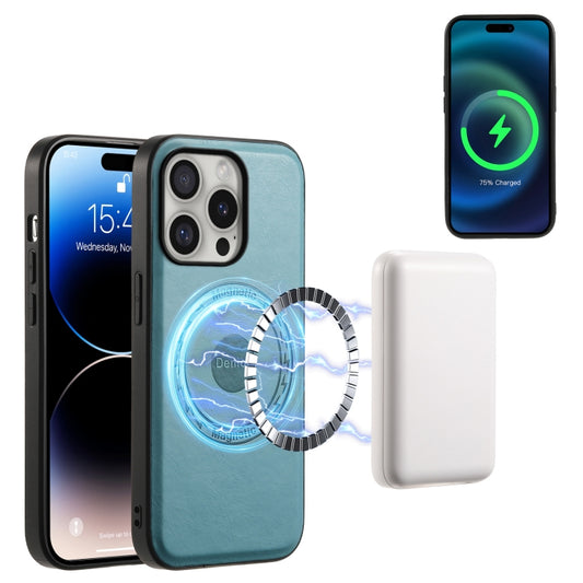 Denior Cowhide Texture Leather MagSafe Phone Case, For iPhone 16 Pro Max, For iPhone 16 Pro, For iPhone 16 Plus, For iPhone 16, For iPhone 15 Pro Max, For iPhone 15 Pro