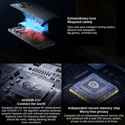 Honor Magic6 Pro، شاشة 6.8 بوصة، Magic OS 8.0، معالج Snapdragon 8 من الجيل الثالث ثماني النواة حتى 3.3 جيجاهرتز، شبكة: 5G، OTG، NFC، يدعم Google Play، 12 جيجابايت + 256 جيجابايت، 16 جيجابايت + 512 جيجابايت، 16 جيجابايت + 1 تيرابايت