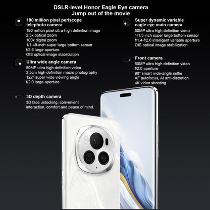Honor Magic6 Pro، شاشة 6.8 بوصة، Magic OS 8.0، معالج Snapdragon 8 من الجيل الثالث ثماني النواة حتى 3.3 جيجاهرتز، شبكة: 5G، OTG، NFC، يدعم Google Play، 12 جيجابايت + 256 جيجابايت، 16 جيجابايت + 512 جيجابايت، 16 جيجابايت + 1 تيرابايت