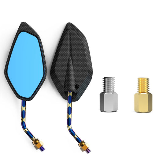 Motorcycle / Electromobile Modified Diamond-shaped Burnt Titanium Plating Rearview Mirror