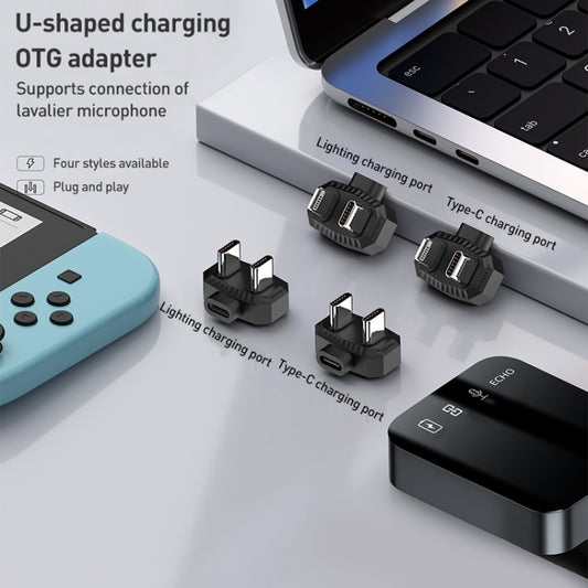 Lavalier Microphone U-shaped Charging Adapter OTG Converter
