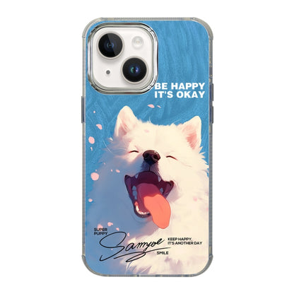 جراب هاتف مضاد للصدمات بتغطية كاملة وتصميم إشعاعي بنمط توضيحي، مناسب لهاتف iPhone 15 Pro Max، وiPhone 15 Pro، وiPhone 15، وiPhone 14