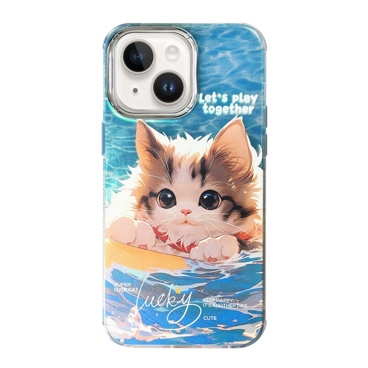 جراب هاتف مضاد للصدمات بتغطية كاملة وتصميم إشعاعي بنمط توضيحي، مناسب لهاتف iPhone 15 Pro Max، وiPhone 15 Pro، وiPhone 15، وiPhone 14