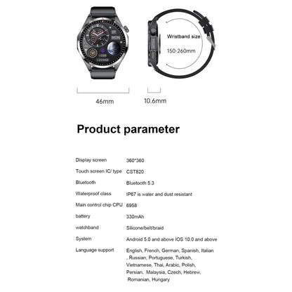 GTS4/LT09 1.5 inch IP67 Fitness Wellness Smart Watch Support Bluetooth Call / Sleep / Blood Oxygen / Heart Rate Health Monitor