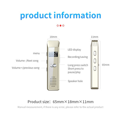 JNN Q7 Mini Portable Voice Recorder with OLED Screen