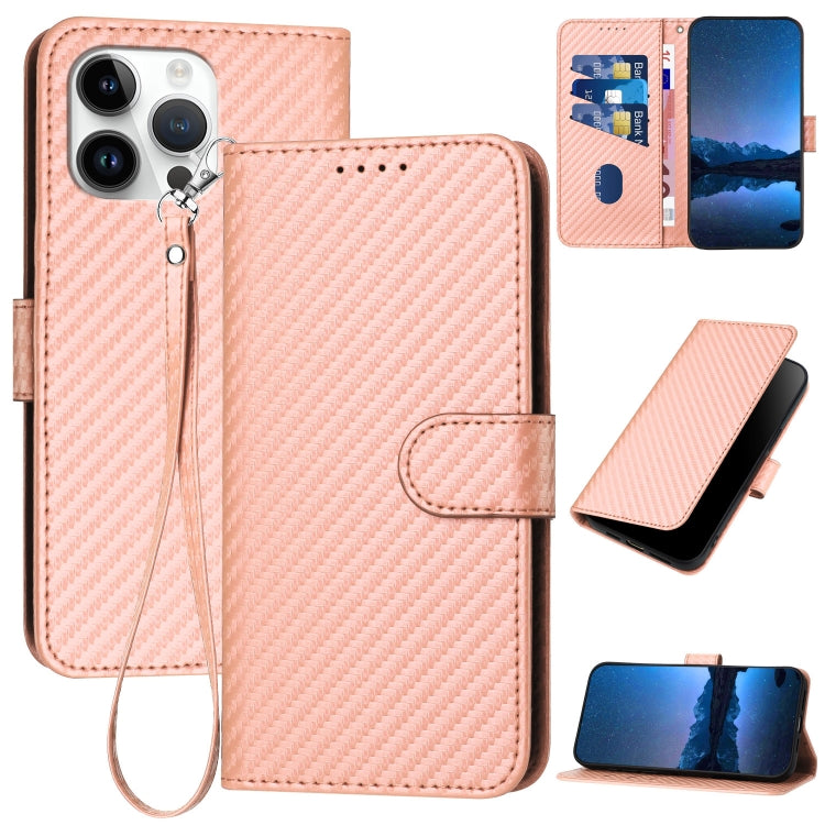 جراب هاتف YX0070 من ألياف الكربون مع مشبك جلدي وحزام، مناسب لأجهزة iPhone 16 Pro وiPhone 16 Plus وiPhone 16 وiPhone 15 Pro Max وiPhone 15 Pro وiPhone 15 Plus