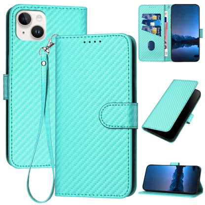 جراب هاتف YX0070 من ألياف الكربون مع مشبك جلدي وحزام، مناسب لأجهزة iPhone 16 Pro وiPhone 16 Plus وiPhone 16 وiPhone 15 Pro Max وiPhone 15 Pro وiPhone 15 Plus