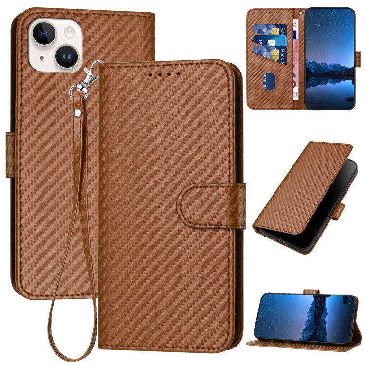 جراب هاتف YX0070 من ألياف الكربون مع مشبك جلدي وحزام، مناسب لأجهزة iPhone 16 Pro وiPhone 16 Plus وiPhone 16 وiPhone 15 Pro Max وiPhone 15 Pro وiPhone 15 Plus