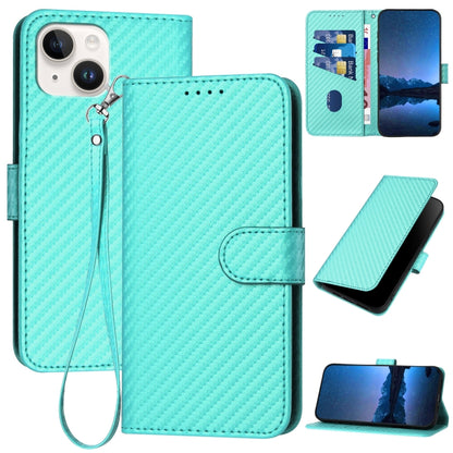 جراب هاتف YX0070 من ألياف الكربون مع مشبك جلدي وحزام، مناسب لأجهزة iPhone 15 وiPhone 14 Plus وiPhone 14 وiPhone 14 Pro وiPhone 14 Pro Max وiPhone SE 2022 / SE 2020 / 8 / 7