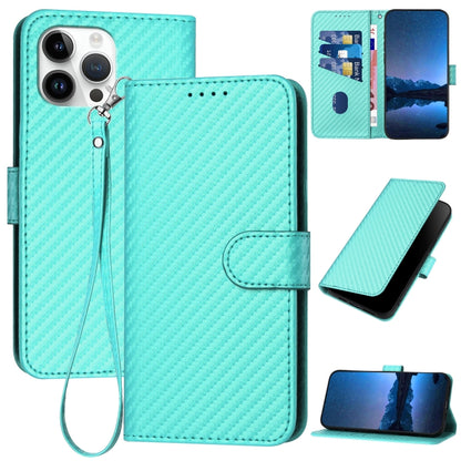جراب هاتف YX0070 من ألياف الكربون مع مشبك جلدي وحزام، مناسب لأجهزة iPhone 15 وiPhone 14 Plus وiPhone 14 وiPhone 14 Pro وiPhone 14 Pro Max وiPhone SE 2022 / SE 2020 / 8 / 7