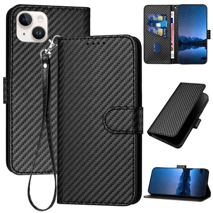 جراب هاتف YX0070 من ألياف الكربون مع مشبك جلدي وحزام، مناسب لأجهزة iPhone 15 وiPhone 14 Plus وiPhone 14 وiPhone 14 Pro وiPhone 14 Pro Max وiPhone SE 2022 / SE 2020 / 8 / 7