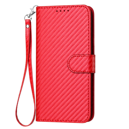 YX0070 Carbon Fiber Buckle Leather Phone Case with Lanyard, For iPhone XS Max, For iPhone 8 Plus / 7 Plus