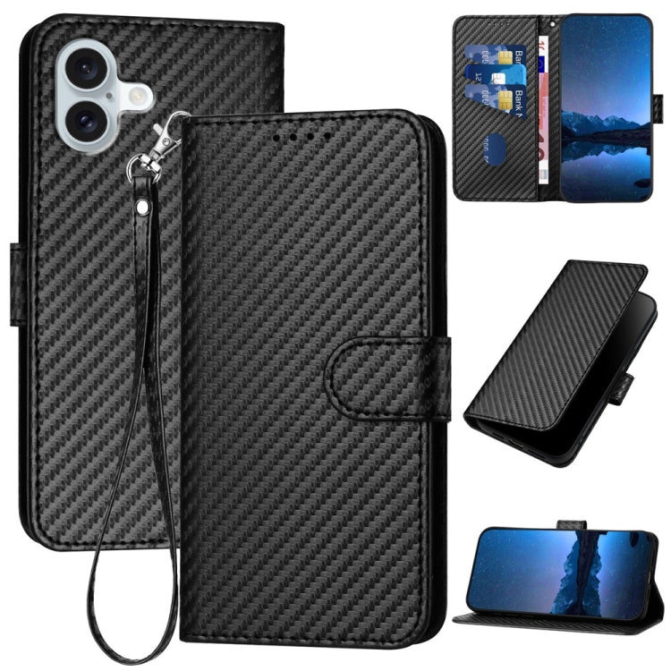 جراب هاتف YX0070 من ألياف الكربون مع مشبك جلدي وحزام، مناسب لأجهزة iPhone 16 Pro وiPhone 16 Plus وiPhone 16 وiPhone 15 Pro Max وiPhone 15 Pro وiPhone 15 Plus
