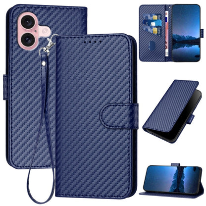 جراب هاتف YX0070 من ألياف الكربون مع مشبك جلدي وحزام، مناسب لأجهزة iPhone 16 Pro وiPhone 16 Plus وiPhone 16 وiPhone 15 Pro Max وiPhone 15 Pro وiPhone 15 Plus