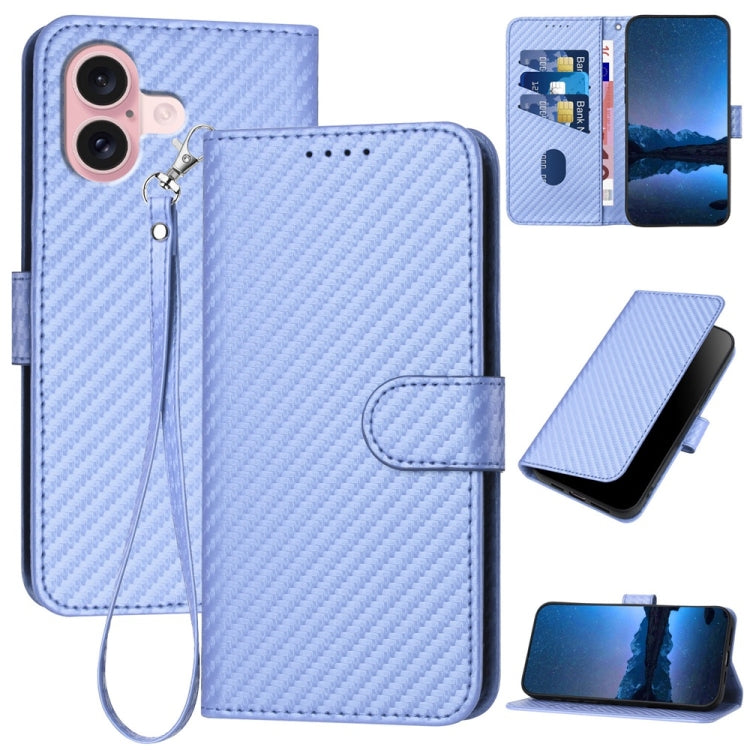 جراب هاتف YX0070 من ألياف الكربون مع مشبك جلدي وحزام، مناسب لأجهزة iPhone 16 Pro وiPhone 16 Plus وiPhone 16 وiPhone 15 Pro Max وiPhone 15 Pro وiPhone 15 Plus