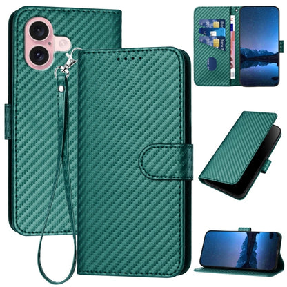 جراب هاتف YX0070 من ألياف الكربون مع مشبك جلدي وحزام، مناسب لأجهزة iPhone 16 Pro وiPhone 16 Plus وiPhone 16 وiPhone 15 Pro Max وiPhone 15 Pro وiPhone 15 Plus